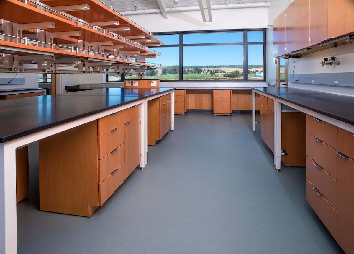 matte finish epoxy flooring in a office